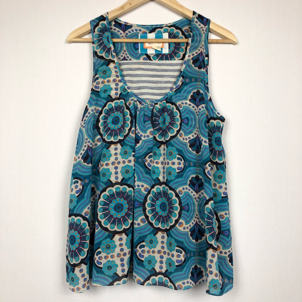 Anthropologie meadow rue floral sleeveless top
